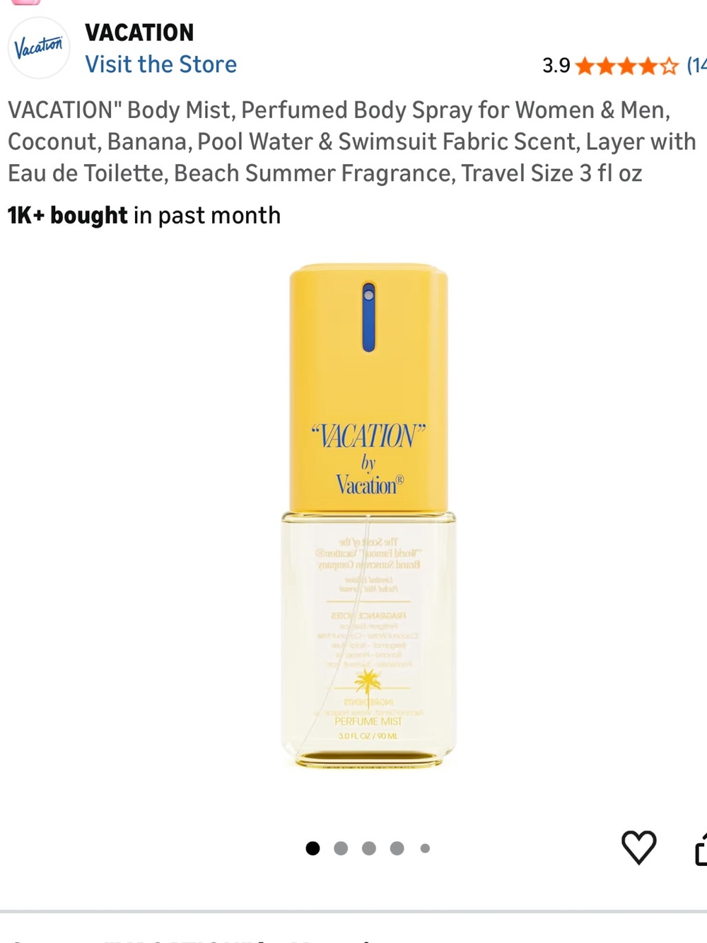 VACATION" Body Mist Perfumed Body Spray - Picture 4 of 7